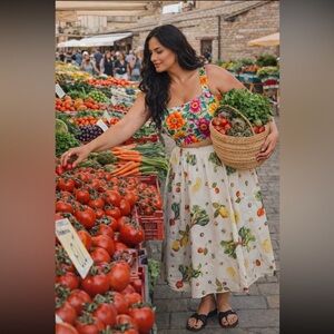 Anthropologie NWT The Jacie Poplin Printed Midi Skirt by Maeve size XS.